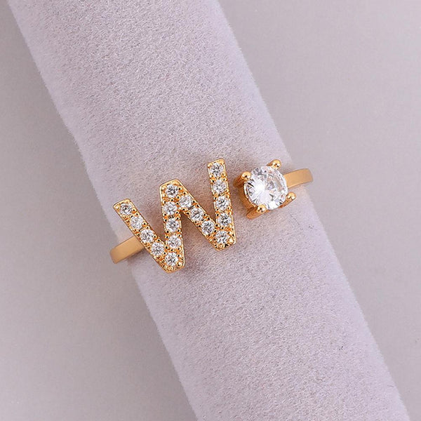Gold Plated Initial Letter Ring