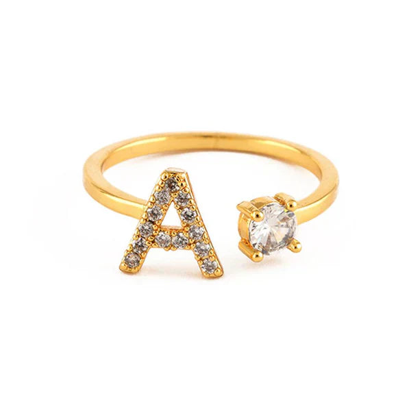 Gold Plated Initial Letter Ring