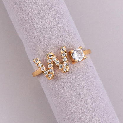 Gold Plated Initial Letter Ring